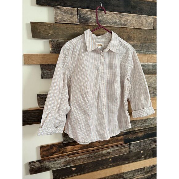 Talbots button front shirt top blouse 3/4 sleeves size 14W - Picture 1 of 7